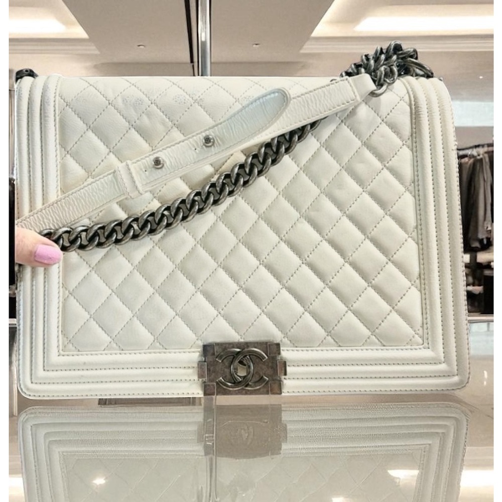 CHANEL Pearl X-Large BOY Flap
Shoulder Bag - Authentic